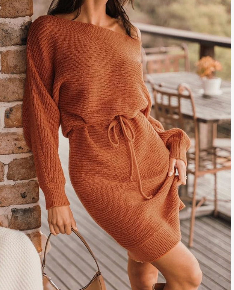 women caramel dress